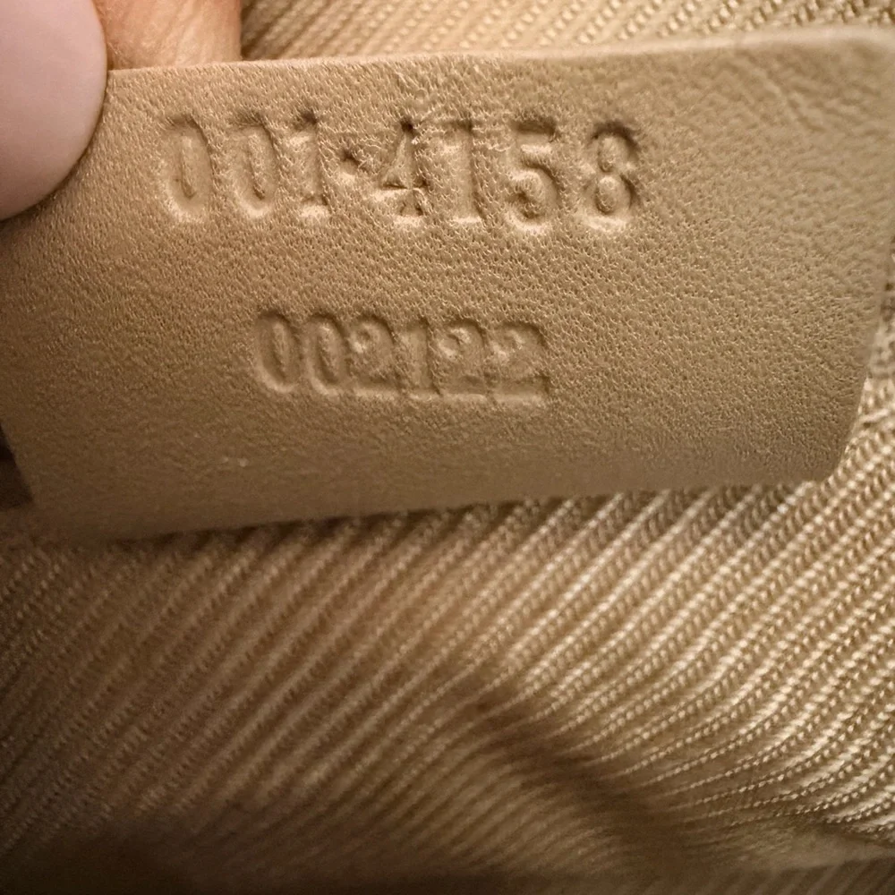 Gucci Tan Monogram Suede Shoulder Bag with Gold Hardware - Picture 15 of 16